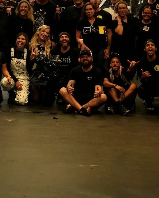 Cascabel crew on set at a music video shoot