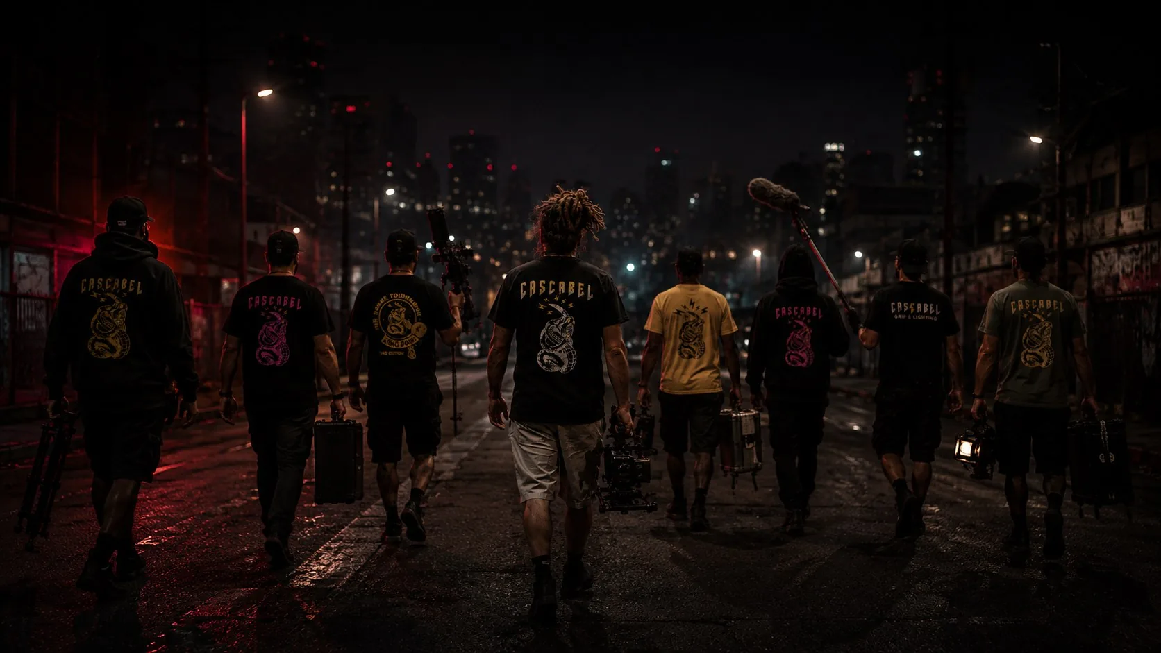 The Cascabel crew wearing Martini Shot shirts